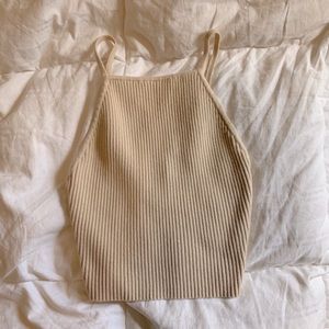 Knit cropped tank top